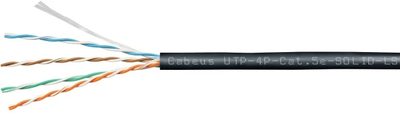 Кабель информационный Cabeus UTP-4P-CAT.5E-SOLID-LSZH-WH кат.5E U/UTP 4 пары LSZH внутренний 305м белый