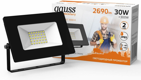Прожектор уличный Gauss Elementary светодиодный 50Втчерный (613100650) Прожектор уличный Gauss Elementary светодиодный 50Втчерный (613100650)