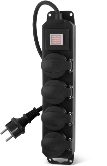 Сетевой фильтр Buro 400MDP-5-B 5м (4 розетки) черный (коробка)