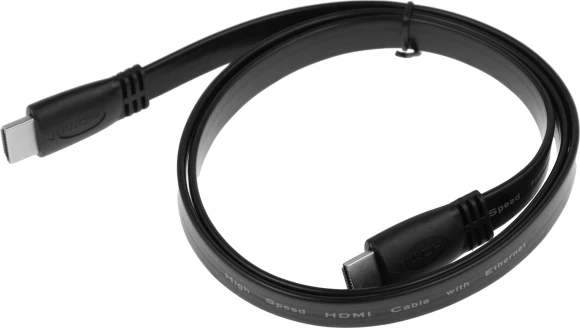 Кабель аудио-видео High Speed ver.1.4 Flat HDMI (m)/HDMI (m) 1м. позолоч.конт. черный Кабель аудио-видео High Speed ver.1.4 Flat HDMI (m)/HDMI (m) 1м. позолоч.конт. черный