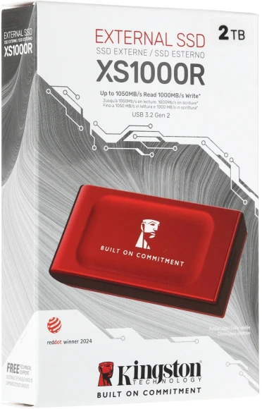 Накопитель SSD Kingston USB3.2 Gen2 2TB SXS1000R/2000GA XS1000 красный Накопитель SSD Kingston USB3.2 Gen2 2TB SXS1000R/2000GA XS1000 красный