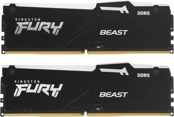 Память DDR5 2x16GB 6400MHz Kingston KF564C32BBEAK2-32 Fury Beast RGB RTL Gaming PC5-51200 CL32 DIMM 288-pin 1.4В kit single rank с радиатором Ret