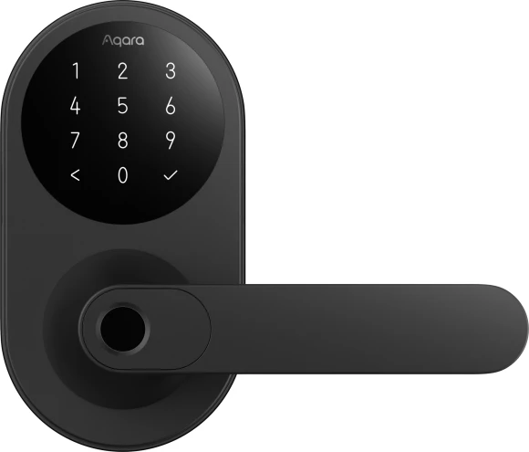 Умный замок Aqara Smart Door Lock U300 накладной разбл.отпеч.паль./код/пар/NFC/прил/мех.кл черный (DL-D02D_BL)