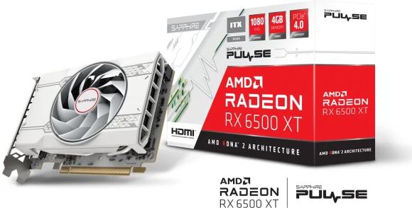 Видеокарта Sapphire PCI-E 4.0 11314-04-20G RX 6500XT ITX PURE GAMING OC AMD Radeon RX 6500XT 4Gb 64bit GDDR6 2685/18000 HDMIx1 DPx1 HDCP Ret