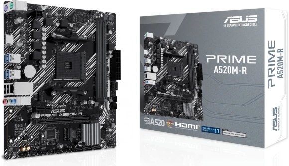Материнская плата Asus PRIME A520M-R Soc-AM4 AMD A520 2xDDR4 mATX AC`97 8ch(7.1) GbLAN RAID+HDMI