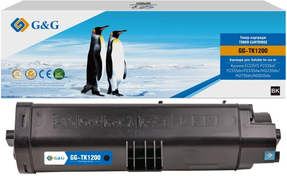 Картридж лазерный G&G GG-TK1200 черный (3000стр.) для Kyocera ECOSYS P2335d/P2335dn/P2335dw/M2235dn/M2735dn/M2835dw с чипом