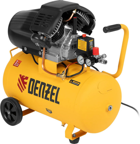 Компрессор поршневой Denzel DCV1800/50 масляный 320л/мин 50л 1800Вт желтый