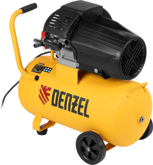 Компрессор поршневой Denzel DCV1800/50 масляный 320л/мин 50л 1800Вт желтый