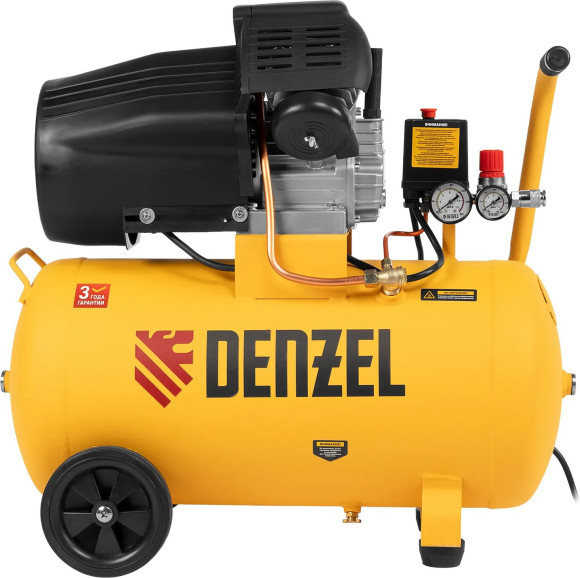 Компрессор поршневой Denzel DCV1800/50 масляный 320л/мин 50л 1800Вт желтый