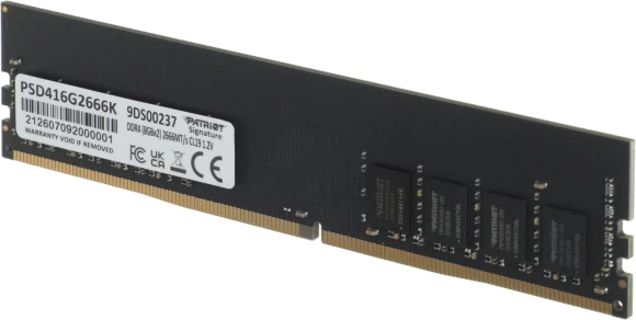 Память DDR4 2x8GB 2666MHz Patriot PSD416G2666K Signature RTL PC4-21300 CL17 DIMM UDIMM 288-pin 1.2В kit single rank Ret
