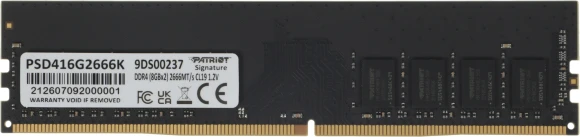 Память DDR4 2x8GB 2666MHz Patriot PSD416G2666K Signature RTL PC4-21300 CL17 DIMM UDIMM 288-pin 1.2В kit single rank Ret