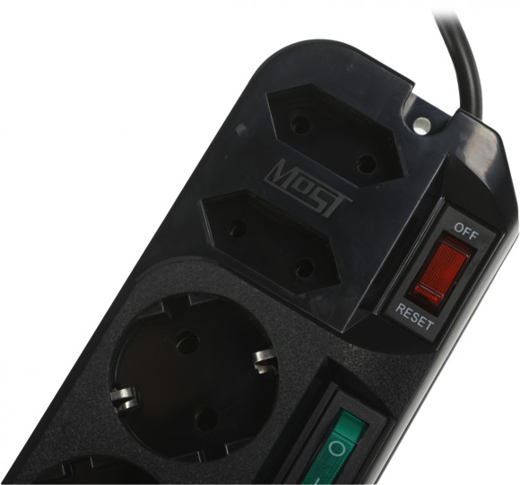 Сетевой фильтр Most ARG 3м (6 розеток) черный (коробка)