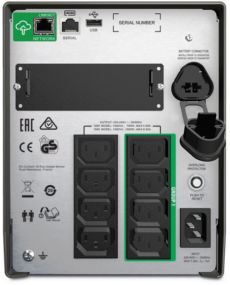 Источник бесперебойного питания APC Smart-UPS SMT1500IC 1000Вт 1500ВА черный Источник бесперебойного питания APC Smart-UPS SMT1500IC 1000Вт 1500ВА черный