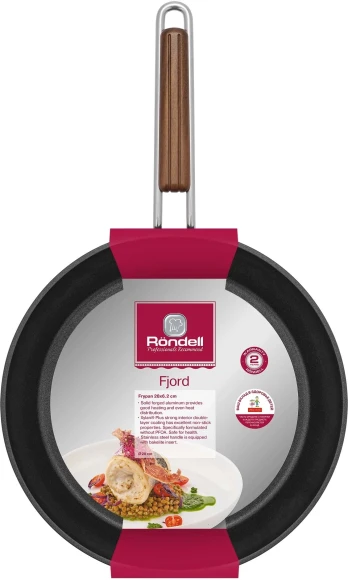 Сковорода Rondell Fjord RDA-1796 круглая 28см покрытие: Xylan Plus ручка несъемная (без крышки) черный