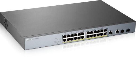 Коммутатор Zyxel GS1350-26HP-EU0101F (L2) 24x1Гбит/с 2xКомбо(1000BASE-T/SFP) 24PoE+ 375W управляемый Коммутатор Zyxel GS1350-26HP-EU0101F (L2) 24x1Гбит/с 2xКомбо(1000BASE-T/SFP) 24PoE+ 375W управляемый