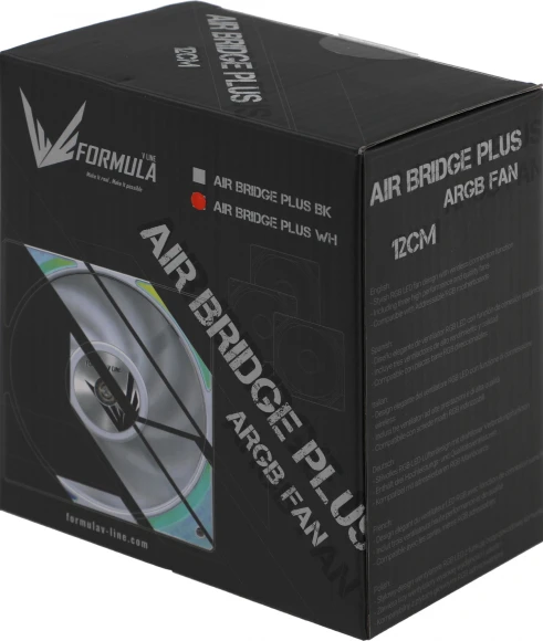 Вентилятор для корпуса Formula Air Bridge Plus ARGB 120х120x25 белый 4-pin 27.2дБ (упак.:3шт) (AIR BRIDGE PLUS WH) Ret Вентилятор для корпуса Formula Air Bridge Plus ARGB 120х120x25 белый 4-pin 27.2дБ (упак.:3шт) (AIR BRIDGE PLUS WH) Ret