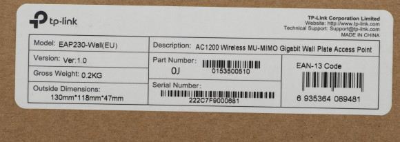 Точка доступа TP-Link EAP230-WALL AC1200 10/100/1000BASE-TX белый Точка доступа TP-Link EAP230-WALL AC1200 10/100/1000BASE-TX белый