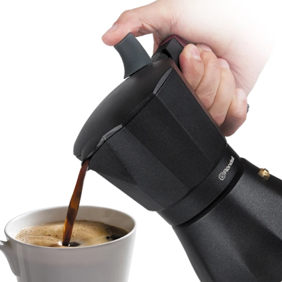 Кофеварка гейзерн. Rondell Stripes RDA-1639 0.45л алюминий темно-серый Кофеварка гейзерн. Rondell Stripes RDA-1639 0.45л алюминий темно-серый