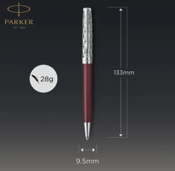Ручка шариков. Parker Sonnet Premium K537 (2119783) Metal Red CT M черн. черн. подар.кор.