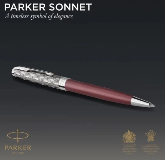 Ручка шариков. Parker Sonnet Premium K537 (2119783) Metal Red CT M черн. черн. подар.кор.
