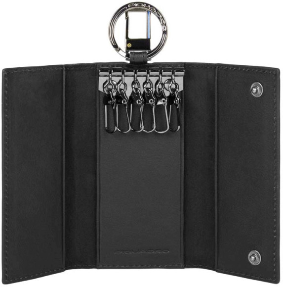 Ключница Piquadro Black Square PC1397B3/N черный натур.кожа Ключница Piquadro Black Square PC1397B3/N черный натур.кожа