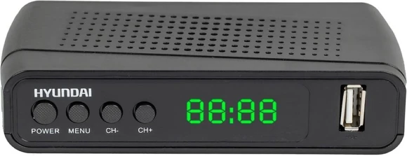 Ресивер DVB-T2 Hyundai H-DVB520 + WiFi-адаптер черный Ресивер DVB-T2 Hyundai H-DVB520 + WiFi-адаптер черный