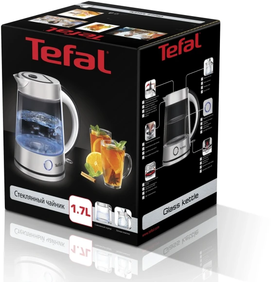Чайник электрический Tefal KI760D30 1.7л. 2400Вт серебристый корпус: стекло/металл/пластик (8010000023) Чайник электрический Tefal KI760D30 1.7л. 2400Вт серебристый корпус: стекло/металл/пластик (8010000023)