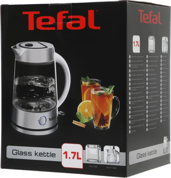 Чайник электрический Tefal KI760D30 1.7л. 2400Вт серебристый корпус: стекло/металл/пластик (8010000023) Чайник электрический Tefal KI760D30 1.7л. 2400Вт серебристый корпус: стекло/металл/пластик (8010000023)
