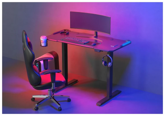 Стол для компьютера Cactus CS-ED-GBK электропривод столешница МДФ карбон каркас черный 120x60x72см