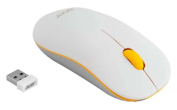 Мышь Acer OMR200 белый/желтый оптическая 1200dpi беспров. USB для ноутбука 3but (ZL.MCEEE.020)