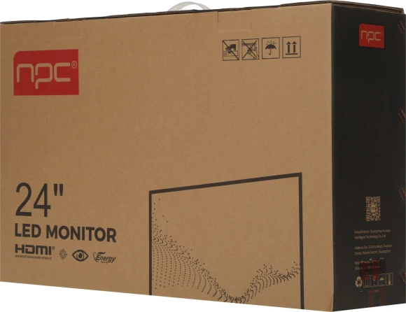 Монитор NPC 23.8" MF2412 черный IPS LED 4ms 16:9 HDMI M/M Cam матовая HAS Piv 1000:1 300cd 178гр/178гр 1920x1080 100Hz G-Sync FreeSync VGA DP FHD USB 2.75кг