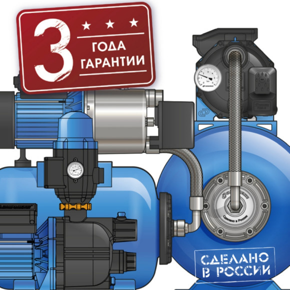 Насосная станция Джилекс Джамбо 60/35 Н-24 620Вт 3600л/час (в компл.:Реле давления РДМ-5, гидроаккумулятор 24 литра) (4022)