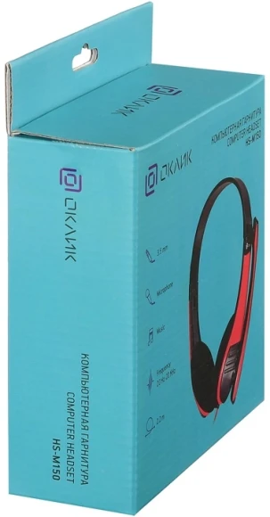 Наушники с микрофоном Оклик HS-M150 черный/красный 2.2м накладные оголовье (359486) Наушники с микрофоном Оклик HS-M150 черный/красный 2.2м накладные оголовье (359486)