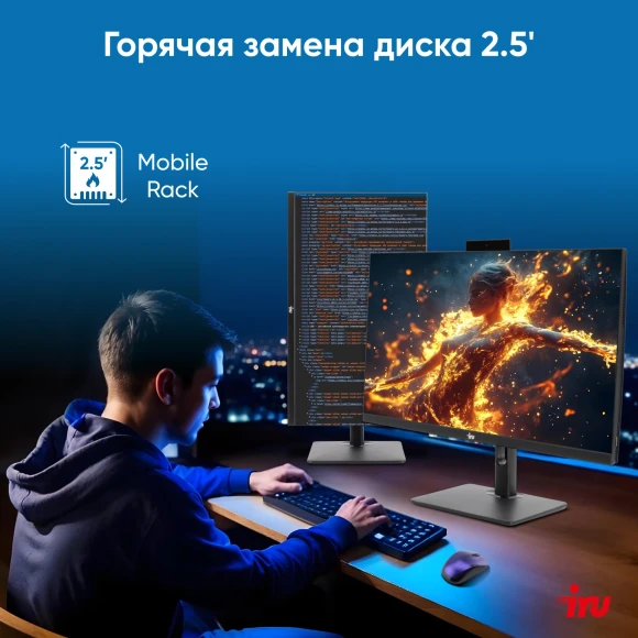 Моноблок IRU 23ID 23.8" Full HD i7 1255U (1.7) 16Gb SSD512Gb UHDG CR без ОС GbitEth WiFi BT 120W Cam черный 1920x1080