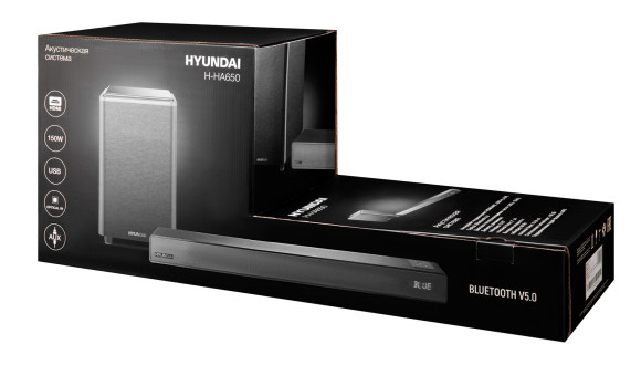 Саундбар Hyundai H-HA650 2.1 60Вт+90Вт черный