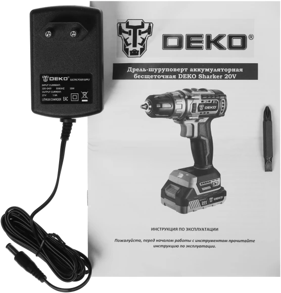 Дрель-шуруповерт Deko Sharker 20V аккум. патрон:быстрозажимной (063-4037)