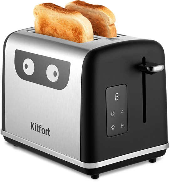 Тостер Kitfort КТ-6221 870Вт нержавеющая сталь/черный Тостер Kitfort КТ-6221 870Вт нержавеющая сталь/черный