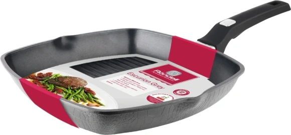 Сковорода-гриль Rondell Escurion Grey RDA-1124 квадратная 28см покрытие: TriTitan ручка несъемная (без крышки) серый