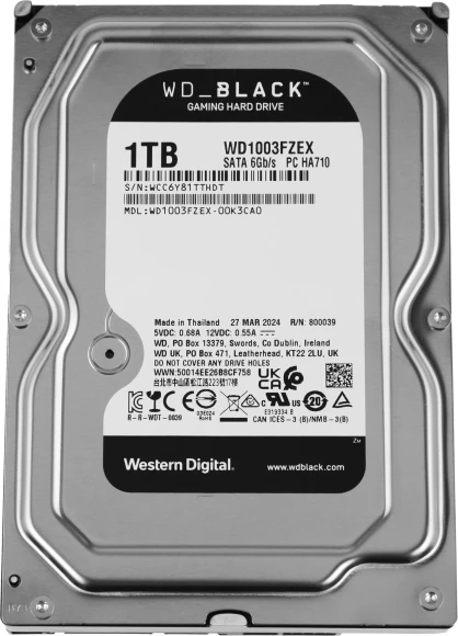 Жесткий диск WD SATA-III 1TB WD1003FZEX Desktop Black (7200rpm) 64Mb 3.5"