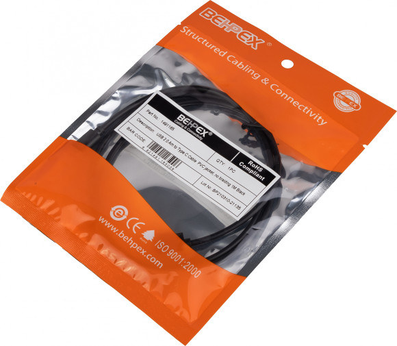 Кабель USB (m)-USB Type-C (m) 1м черный