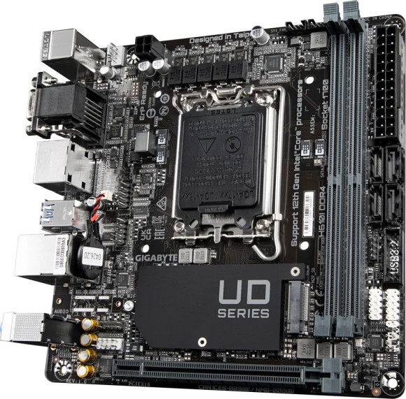 Материнская плата Gigabyte H610I DDR4 Soc-1700 Intel H610 2xDDR4 mini-ITX AC`97 8ch(7.1) GbLAN+VGA+HDMI+DP Материнская плата Gigabyte H610I DDR4 Soc-1700 Intel H610 2xDDR4 mini-ITX AC`97 8ch(7.1) GbLAN+VGA+HDMI+DP
