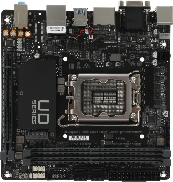 Материнская плата Gigabyte H610I DDR4 Soc-1700 Intel H610 2xDDR4 mini-ITX AC`97 8ch(7.1) GbLAN+VGA+HDMI+DP Материнская плата Gigabyte H610I DDR4 Soc-1700 Intel H610 2xDDR4 mini-ITX AC`97 8ch(7.1) GbLAN+VGA+HDMI+DP