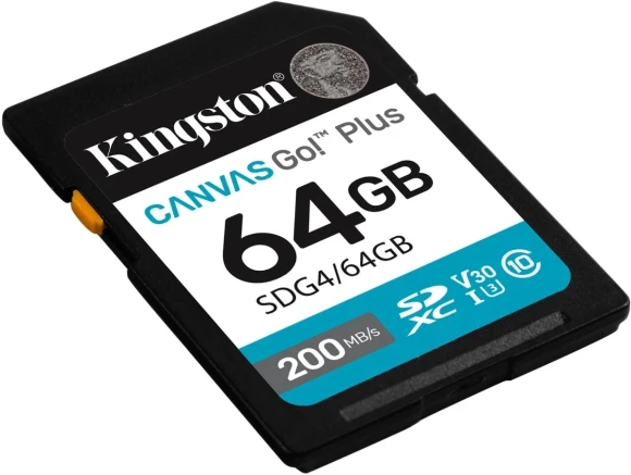 Флеш карта SDXC 128GB Kingston SDG4/128GB Canvas Go! Plus V30 w/o adapter