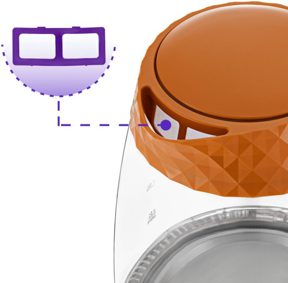 Чайник электрический Kitfort КТ-6123-4 2л. 2200Вт оранжевый корпус: стекло/пластик