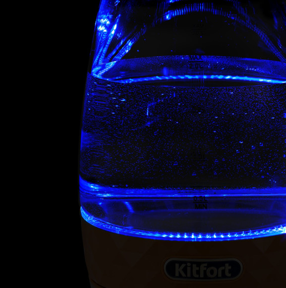 Чайник электрический Kitfort КТ-6123-4 2л. 2200Вт оранжевый корпус: стекло/пластик