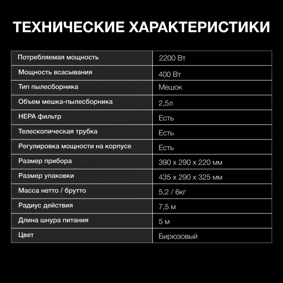 Пылесос Hyundai HYV-B4990 2220Вт бирюзовый/черный (в компл.:1мешок) Пылесос Hyundai HYV-B4990 2220Вт бирюзовый/черный (в компл.:1мешок)