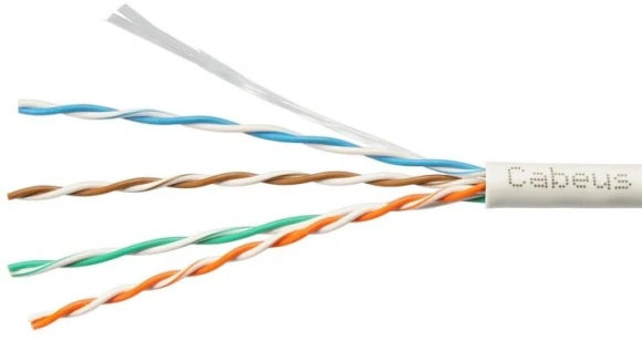 Кабель информационный Cabeus UTP-4P-Cat.5e-SOLID-LSLTx-GN-100 кат.5E U/UTP 4 пары PVC внутренний 100м зеленый