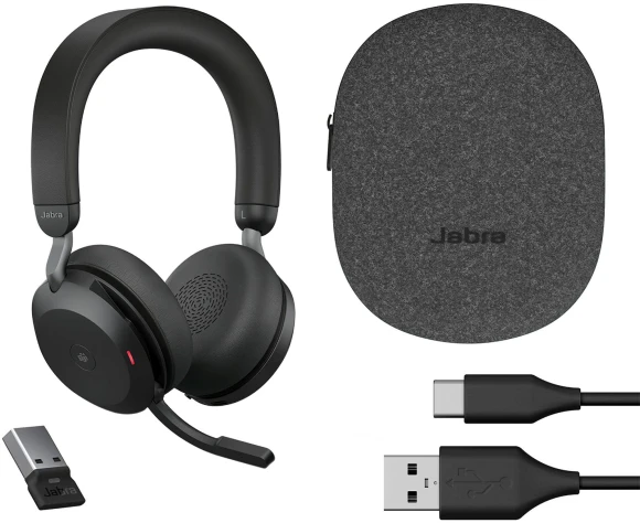 Наушники с микрофоном Jabra Evolve2 85, Link380a UC Stereo Stand Black черный накладные BT оголовье (28599-989-989)