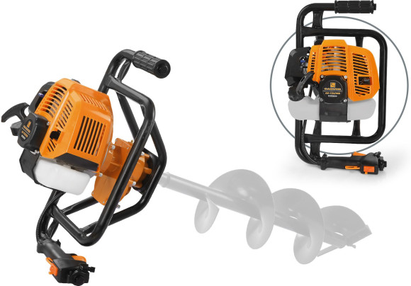 Мотобур Carver AG-152/000 бытовой 2-х такт. 1400Вт 1.9л.с. 52см3 277об/мин (01.003.00022)