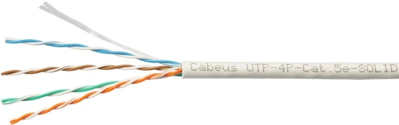 Кабель информационный Cabeus UTP-4P-CAT.5E-SOLID-LSLTX-GY кат.5E U/UTP 4 пары PVC внутренний 305м серый